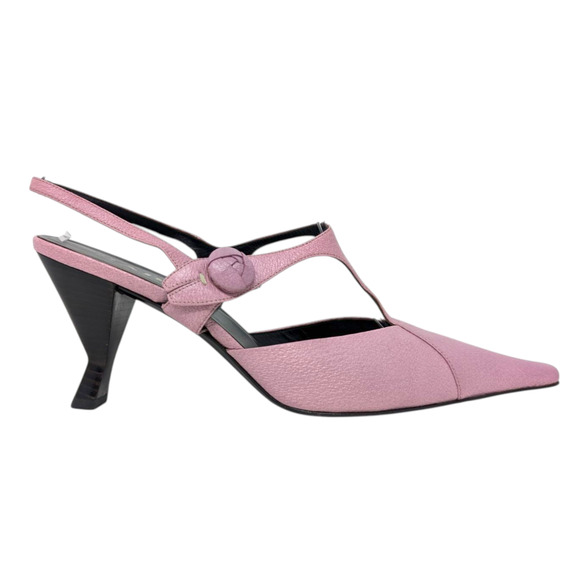 Prada Pink Leather Slingback Heels Size 40.5 - Picture 8 of 8